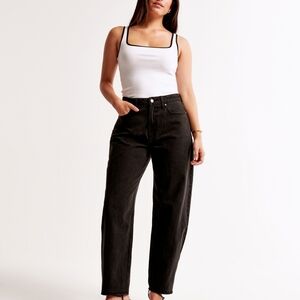 Abercrombie & Fitch Women's Black Taper Jeans Size 33 (16R) Curve Love